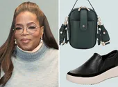 Oprah Winfrey a small handbag and a casual shoe